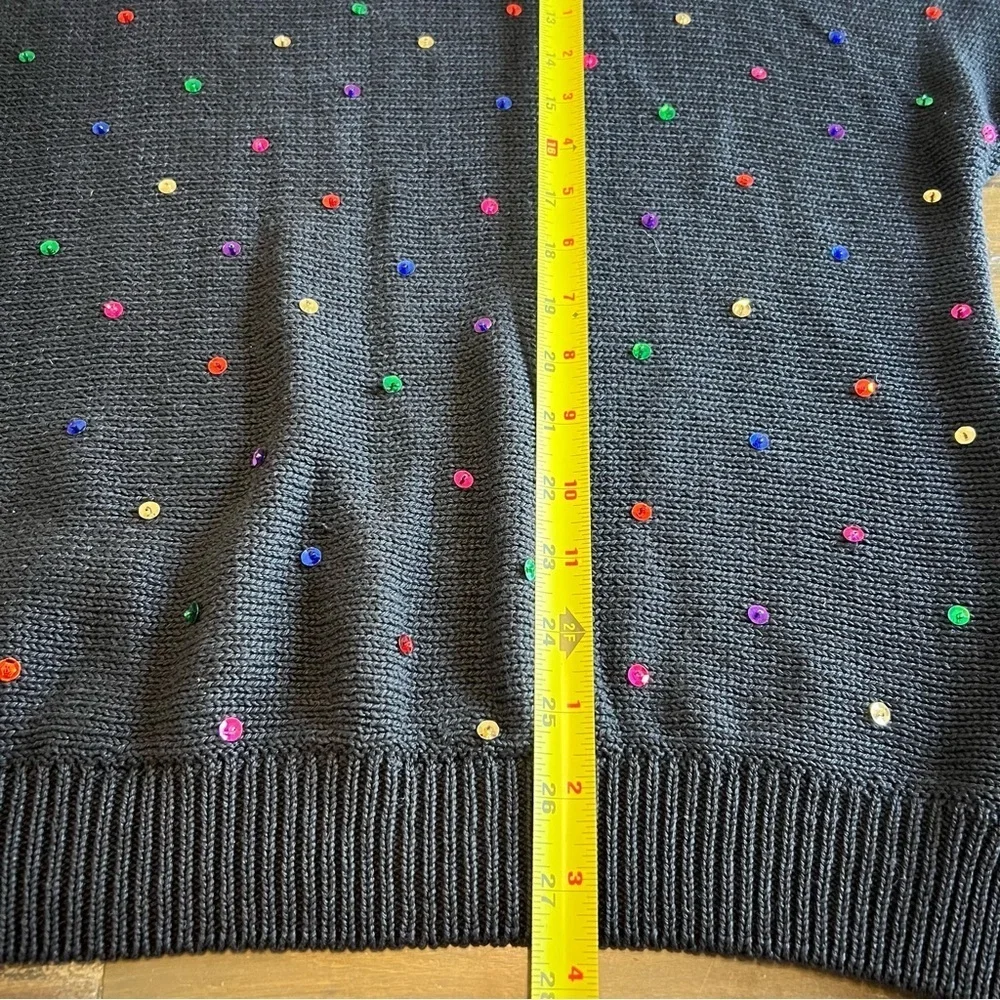Vintage Beaded Sequin Holiday Sweater Stars Christmas Ugly Long Line Oversized L